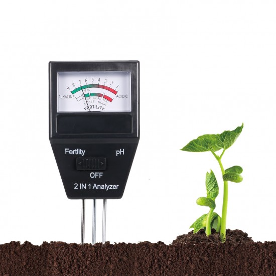 2-in-1  Soil pH Meter Fertility Tester pH Tester Soil Tester for Garden Farm Lawn Indoor Outdoor Plant Care