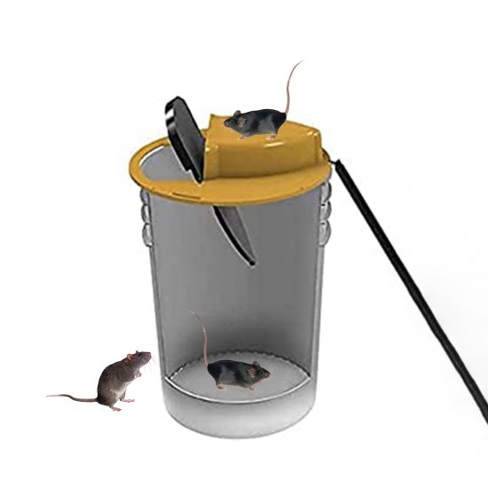 Rat Traps Flip slide Bucket Mouse Trap Walk The Plank Automatic Trap for 5-Gal Water Injection Effective Rat Repellent at Indoor/Outdoor Barn Garage Shed