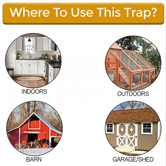 Rat Traps Flip slide Bucket Mouse Trap Walk The Plank Automatic Trap for 5-Gal Water Injection Effective Rat Repellent at Indoor/Outdoor Barn Garage Shed