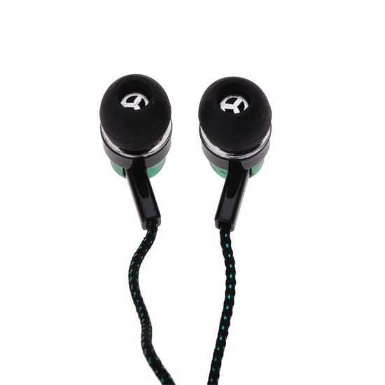 Explosion models braided wiring in-ear plating headset mobile phone MP3 universal creative gifts cross-border headphones wholesale green