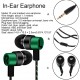 Explosion models braided wiring in-ear plating headset mobile phone MP3 universal creative gifts cross-border headphones wholesale green