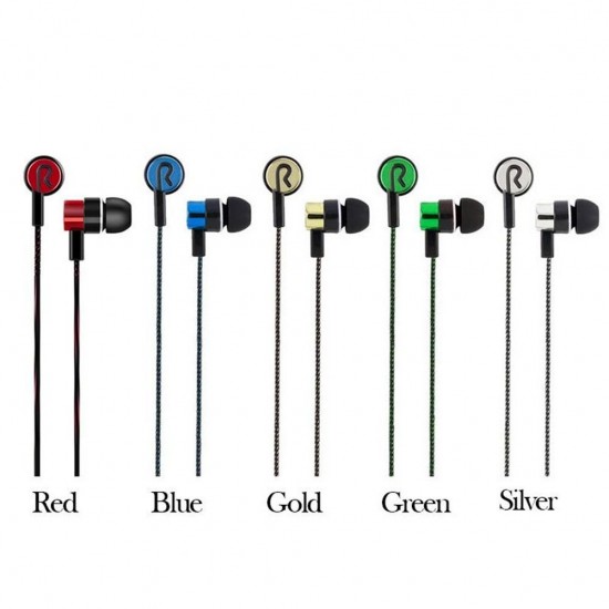 Explosion models braided wiring in-ear plating headset mobile phone MP3 universal creative gifts cross-border headphones wholesale green