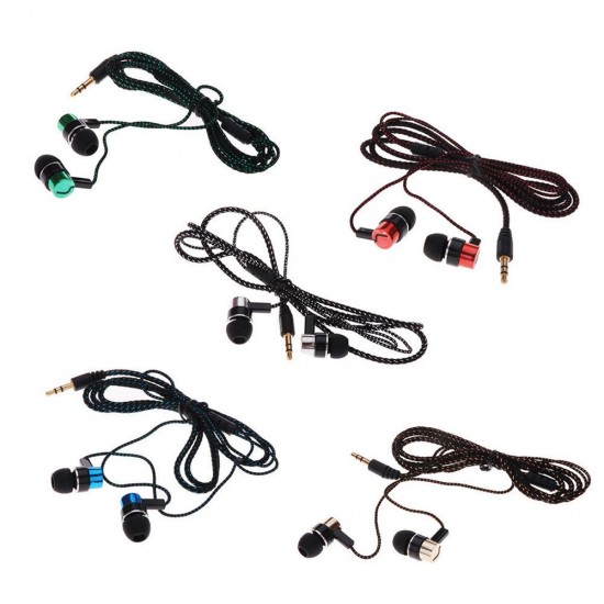 Explosion models braided wiring in-ear plating headset mobile phone MP3 universal creative gifts cross-border headphones wholesale green