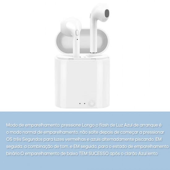 i7S Wirelessly BT5.0 Earbud Headphones In-ear Portable Headsets with Charge Box Touching ControlCompatible with Android / iOS