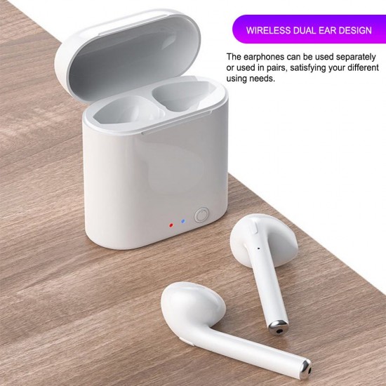 i7S Wirelessly BT5.0 Earbud Headphones In-ear Portable Headsets with Charge Box Touching ControlCompatible with Android / iOS