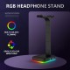 RGB Gaming Headset Stand With USB/Type-C Charger Ports Gaming Headset Holder Hanger with Stable Base for All Over-Ear Headphones