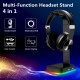 RGB Gaming Headset Stand With USB/Type-C Charger Ports Gaming Headset Holder Hanger with Stable Base for All Over-Ear Headphones