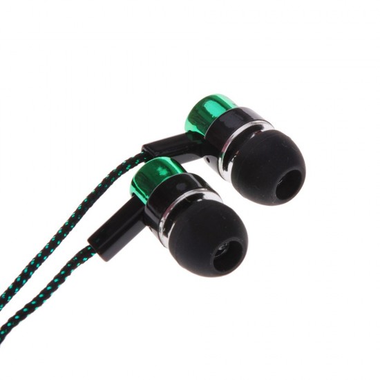 Explosion models braided wiring in-ear plating headset mobile phone MP3 universal creative gifts cross-border headphones wholesale green