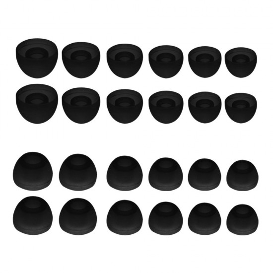 12 Pairs 24 PCS S M L Silicone 4.5mm Earbud Cushion Replacement Headphone Headset Ear pads Gel Covers Tips For Earphone MP3 H090 Random Color & Size