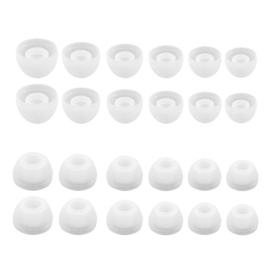 12 Pairs 24 PCS S M L Silicone 4.5mm Earbud Cushion Replacement Headphone Headset Ear pads Gel Covers Tips For Earphone MP3 H090 Random Color & Size