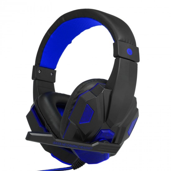 Gaming Headset Headphone for PC Laptop with Microphone with USB 3.5mm Interface LED Volume Control Over-ear Headphone