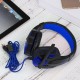 Gaming Headset Headphone for PC Laptop with Microphone with USB 3.5mm Interface LED Volume Control Over-ear Headphone