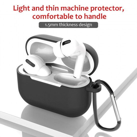 5 in1 Protective Case Compatible with Apple AirPods Pro Charging Case Silicone Cover + Watch Band Holder + Anti-lost Straps + Storage Bag + Hook Earphone Protector Accessories