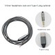 DIY Earphone Cable with Mic Pure Copper Wire Replacement Type-C Male Jack to Bare End Headphone Cable Semi-finished Headset Cable for Cable Repair