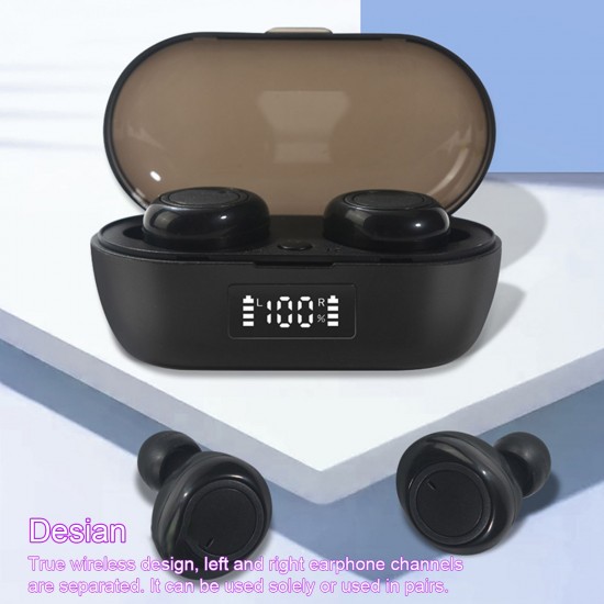 Bluetooth 5.0 Mini TWS Earbuds True Wireless Headphones Sport Headset In-ear Earphones with Mic Charging Case Battery Digital Display