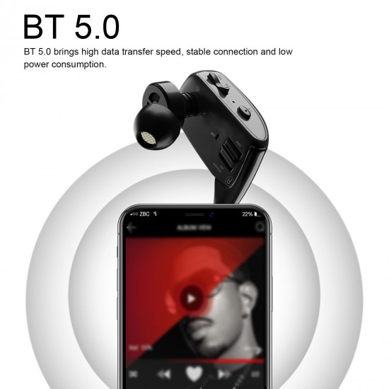 8GB MP3 Player Wireless Bluetooth 5.0 Headphone IPX5 Waterproof Music Earphone Outdoor Sports Headset with Mic for Mobile Phone