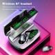 G6 Bluetooth 5.1 TWS Earbuds True Wireless Headphones Sweatproof Sports Headset with Mic 1200mAh Charging Box Clock Time Display Battery Power Display USB Output