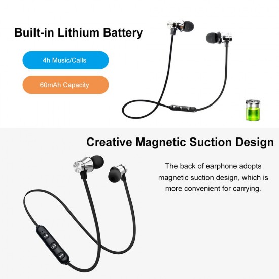 XT11 BT Sports Earphone In-Ear Fitness Lightweight Waterproof Magnetic-Suction Headphone