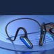 BT 5.0 Headset with Mic Open-ear Design 5.2 Surround Sound Flexible Headband 3 Controlling Buttons IP67 WaterProof, Blue