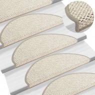 Self-adhesive Stair Mats Sisal-Look 15 pcs 65x25 cm Beige