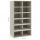  Shoe Rack White and Sonoma Oak 54x34x100.5 cm Chipboard