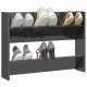 Wall Shoe Cabinet High Gloss Grey 80x18x60 cm Chipboard