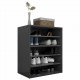 Shoe Cabinet High Gloss Black 60x35x70 cm Chipboard