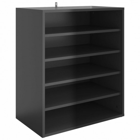 Shoe Cabinet High Gloss Black 60x35x70 cm Chipboard