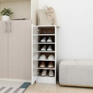 Shoe Cabinet High Gloss White 32x35x92 cm Chipboard