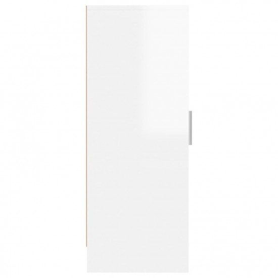 Shoe Cabinet High Gloss White 32x35x92 cm Chipboard