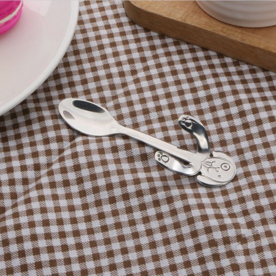 304 Stainless Steel Coffee Spoon Puppy Stirring Spoon Hanging Cup Tea Spoon No.3&11.6cm Silvery