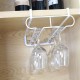 Wine Glass Holder Iron 2 Rows Stemware Rack Under Cabinet Hanger Storage Shelf Fit for The Cabinet 2.8“ or Less