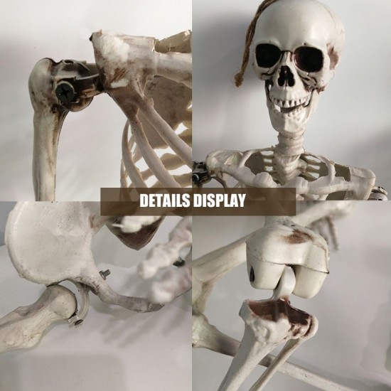 35’’ Halloweens Skeleton Full Body Realistic Human Bones with Movable Joints Posable Joints Pose Skeleton Prop Decoration