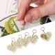 5Pcs Wooden Heart with Colour Embroidery Threads DIY Craft Kit Home Decor Cross-stitch Keyring