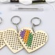 5Pcs Wooden Heart with Colour Embroidery Threads DIY Craft Kit Home Decor Cross-stitch Keyring