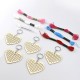 5Pcs Wooden Heart with Colour Embroidery Threads DIY Craft Kit Home Decor Cross-stitch Keyring