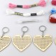 5Pcs Wooden Heart with Colour Embroidery Threads DIY Craft Kit Home Decor Cross-stitch Keyring