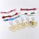 5Pcs Wooden Heart with Colour Embroidery Threads DIY Craft Kit Home Decor Cross-stitch Keyring