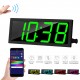 Smart Large Digital Wall Clock APP Control Time/ Date/ Temperature 100 Colors Display Record & Sound Activate & Countdown Function Stepless Brightness & Volume Alarm with Snooze