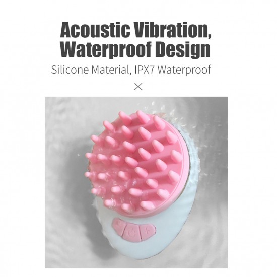 Hair Scalp Massager Shampoo Brush, Soft Silicone Scalp Care Brush Wet and Dry Hair Scalp Brush Acoustic Wave Massage Hair Washer with Three Replaceable Brush Heads for Men, Women, Kids and Pets