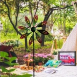 Outdoor Garden Rotary Iron Art Windmill Decorative Crafts Rainbow Color Windmill plugin