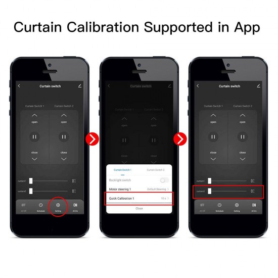 90-250V Wi-Fi Smart Curtain Switch Voice Control, Remote Control, RF433, Touch Control Compatible with Alexa Google Home Schedule, Timer, Countdown Needs Neutral Wire No Hub Required