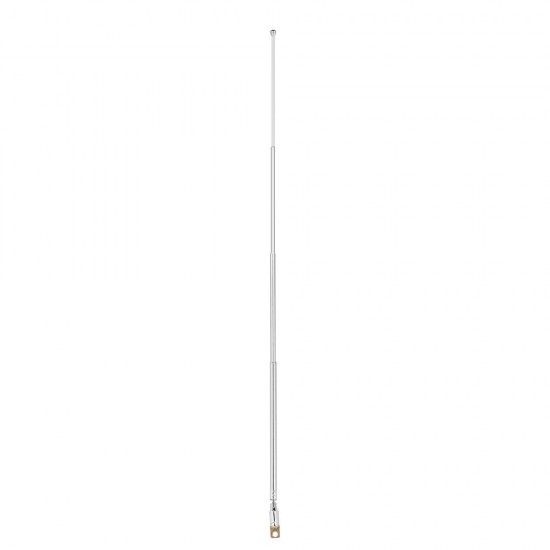 Telescopic FM Radio Antenna 4 Sections Chromium-plating Copper Antenna 360° Rotatable