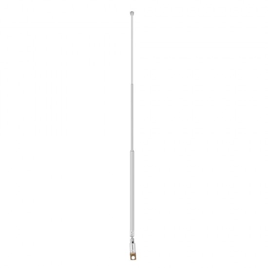 Telescopic FM Radio Antenna 4 Sections Chromium-plating Copper Antenna 360° Rotatable