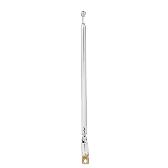 Telescopic FM Radio Antenna 4 Sections Chromium-plating Copper Antenna 360° Rotatable