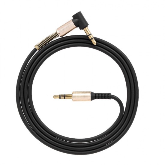 3.5mm Audio Cable Jack Male to Male 90 Degree Right Angle Stereo Car Phone Laptop Auxiliary Audio Extension Cable,Black