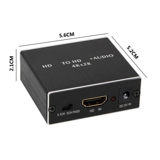 HD to HD + 3.5mm Audio Splitter Adapter, SPDIF, COAXIAL, 2CH/5.1CH, Audio Extractor Converter Audio Splitter with USB Cable