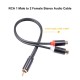 0.3m RCA Audio Speaker Y-Adapter Splitter Cable RCA 1 Male to 2 Female Stereo Audio Cable Gold Plated