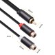 0.3m RCA Audio Speaker Y-Adapter Splitter Cable RCA 1 Male to 2 Female Stereo Audio Cable Gold Plated