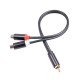 0.3m RCA Audio Speaker Y-Adapter Splitter Cable RCA 1 Male to 2 Female Stereo Audio Cable Gold Plated